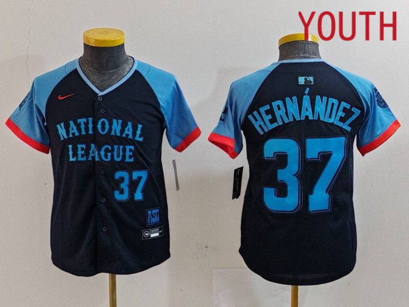 Youth Los Angeles Dodgers #37 Hernandez Blue All star 2024 Nike MLB Jersey style 7264